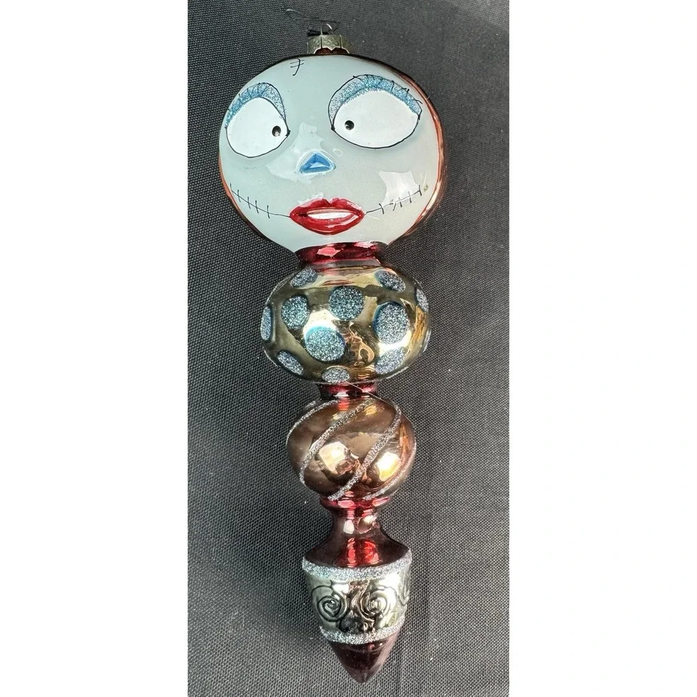 Disney Store Nightmare Before Christmas Hand-Painted Glass Sally Finial Ornament